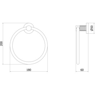 Mexen Triv wieszak na ręcznik, czarny - 70A33031-70