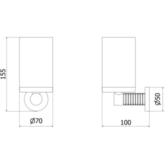 Mexen Triv kubek na szczoteczki, czarny/chrom - 70A33051-00B