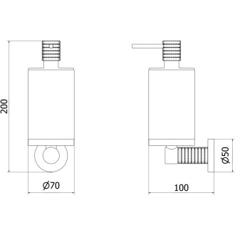 Mexen Triv dozownik do mydła, biały/black chrome - 70A33058-73W