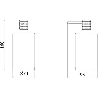 Mexen Triv dozownik do mydła stojący, czarny/miedź szczotkowana - 70A33059-65B