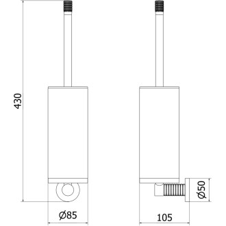 Mexen Triv szczotka toaletowa, biała/złota - 70A33071-50W