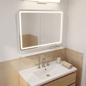 LED zrcadlo na zeď s policí 80x60 cm L-8060