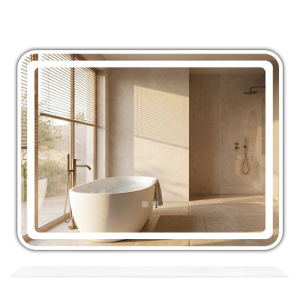 LED zrcadlo na zeď s policí 80x60 cm L-8060