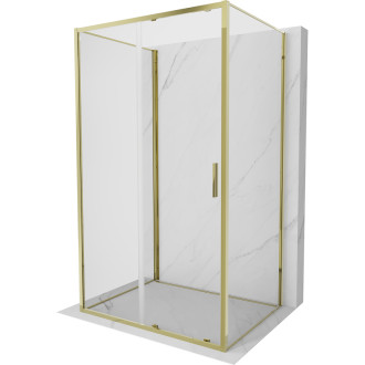 Mexen Exo-3S třístěnný posuvný sprchový kout 150 x 75 cm, průhledný, zlatý - 8151-150-075-50-00-3S