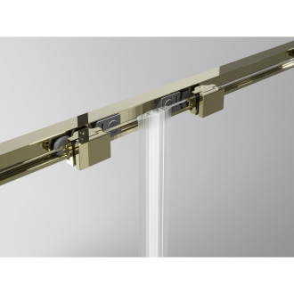 Mexen Exo-3S kabina prysznicowa 3-ścienna rozsuwana 160 x 75 cm, transparent, złota - 8151-160-075-50-00-3S