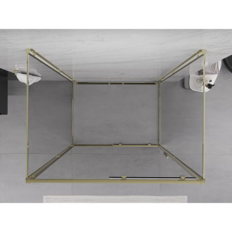 Mexen Exo-3S kabina prysznicowa 3-ścienna rozsuwana 135 x 90 cm, transparent, złota - 8151-135-090-50-00-3S