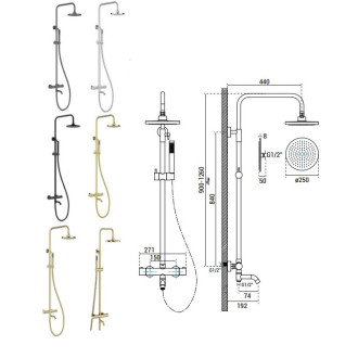Nástěnný termostatický sprchový a vanový set VEO chrom