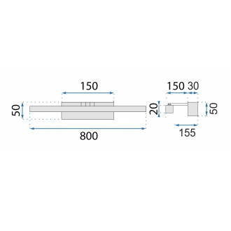 Koupelnové nástěnné LED svítidlo APP1862-1W 80 cm GOLD