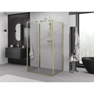 Mexen Exo-3S kabina prysznicowa 3-ścienna rozsuwana 120 x 100 cm, transparent, złota - 8151-120-100-50-00-3S