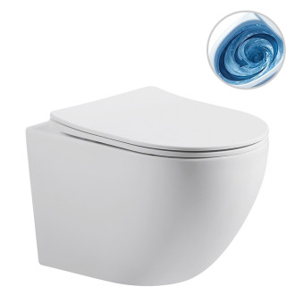 CERANO - Kompletní WC set Profi/Cesso - bílá matná - WC tlačítko Classic/Zlatá - pro zazdění - 49x36 cm