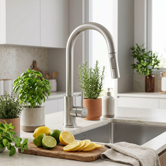 Kuchyňská baterie Rea Fresh Touch Brush Nickel