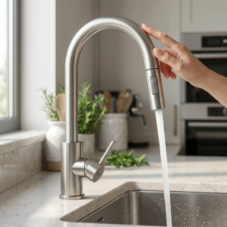 Kuchyňská baterie Rea Fresh Touch Brush Nickel