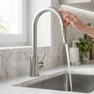 Kuchyňská baterie Rea Fresh Touch Brush Nickel