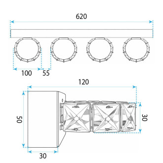 Nástěnné svítidlo LED APP1940-4W CHROME