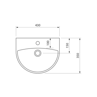 SPIRAL keramické umyvadlo 43x35cm, bílá