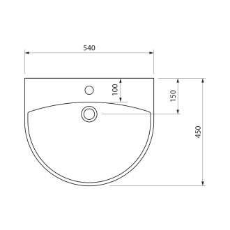 SPIRAL keramické umyvadlo 54x45cm, bílá