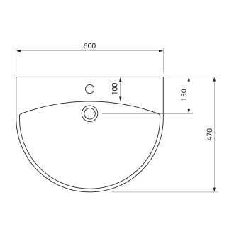 SPIRAL keramické umyvadlo 60x47cm, bílá