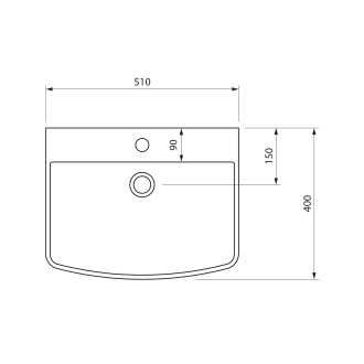 STOLZ keramické umyvadlo 51x40cm, bílá