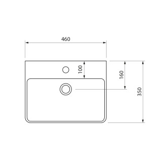 VIBRANT keramické umyvadlo 46x33cm, bílá