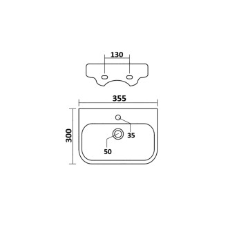 VIBRANT keramické umyvadlo 36x30cm, bílá