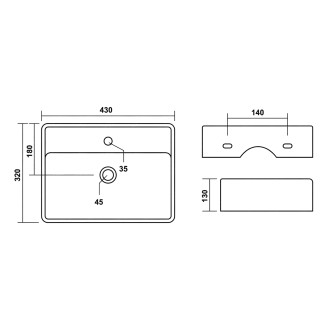 ZIPSER keramické umývátko 43x32cm, bílá