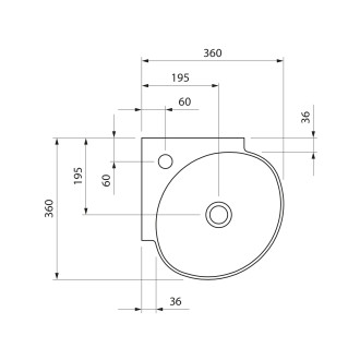 ECKERT keramické umývátko rohové 36x36cm, bílá