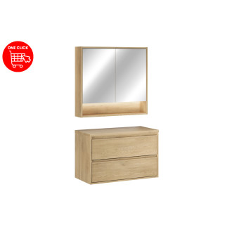 Zestaw meblowy 80cm z blatem i szafką z lustrem