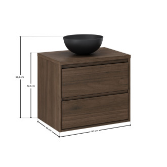 Zestaw meblowy 60cm z blatem i umywalką nablatową Domi