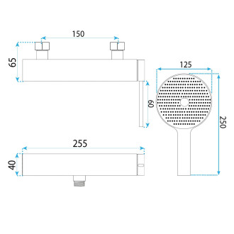 Sprchová baterie REA Rivo Brush Gold