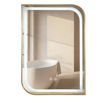 REA Zrcadlo LED ZONE 70X50 BRUSH GOLD HOM-00303