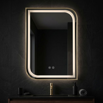 Zrcadlo LED ZONE 70X50 BRUSH GOLD