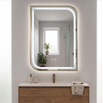 Zrcadlo LED ZONE 70X50 BRUSH GOLD