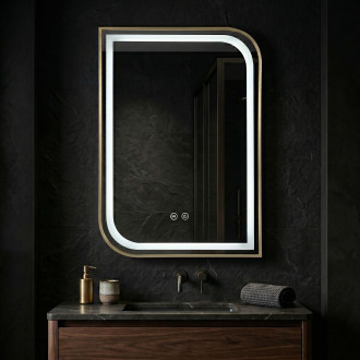 Zrcadlo LED ZONE 80X60 GOLD BRUSH