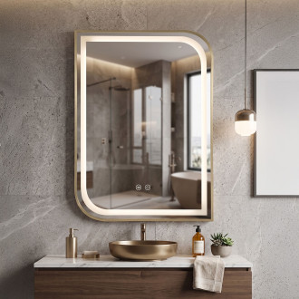 Zrcadlo LED ZONE 80X60 GOLD BRUSH