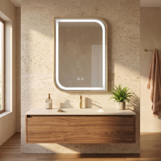 Zrcadlo LED ZONE 80X60 GOLD BRUSH