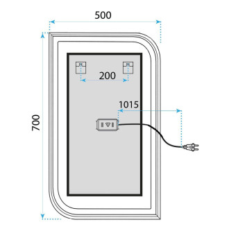 Zrcadlo LED ZONE 70X50 BLACK