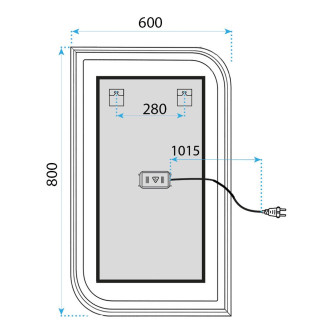 Zrcadlo LED ZONE 80X60 BLACK