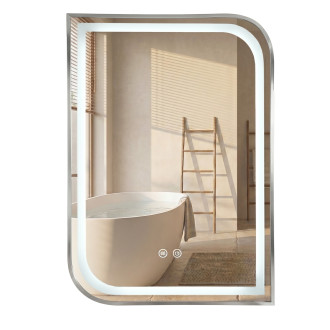 REA Zrcadlo LED ZONE 70x50  BRUSH NICKEL HOM-00305