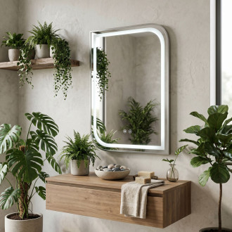 Zrcadlo LED ZONE 70x50  BRUSH NICKEL