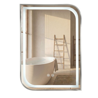 REA Zrcadlo LED ZONE 80x60  BRUSH NICKEL HOM-00301