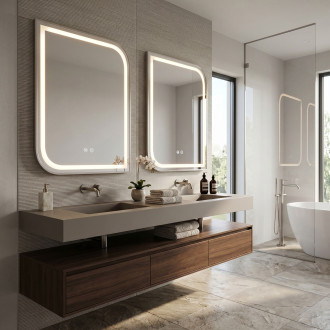 Zrcadlo LED ZONE 80x60  BRUSH NICKEL