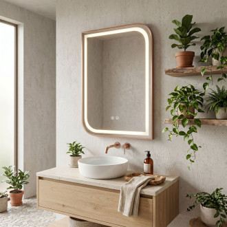 Zrcadlo LED ZONE 70x50  BRUSH  ROSE GOLD