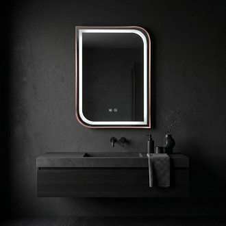 Zrcadlo LED ZONE 70x50  BRUSH  ROSE GOLD