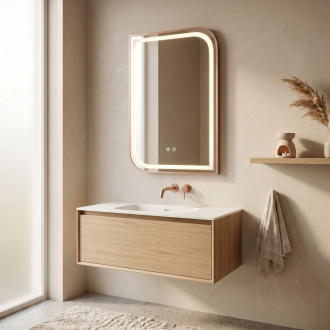 Zrcadlo LED ZONE 70x50  BRUSH  ROSE GOLD