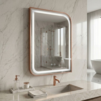 Zrcadlo LED ZONE 70x50  BRUSH  ROSE GOLD