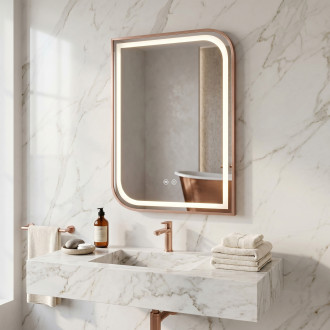 REA Zrcadlo LED ZONE 80x60 BRUSH  ROSE GOLD HOM-00300