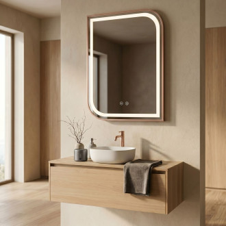 Zrcadlo LED ZONE 80x60 BRUSH  ROSE GOLD