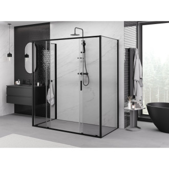 Mexen Exo-3S kabina prysznicowa 3-ścienna rozsuwana 200 x 75 cm, transparent, czarna - 8152-200-075-70-00-3S