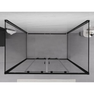 Mexen Exo-3S kabina prysznicowa 3-ścienna rozsuwana 140 x 80 cm, transparent, czarna - 8152-140-080-70-00-3S