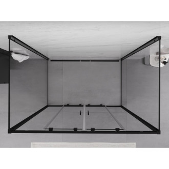 Mexen Exo-3S kabina prysznicowa 3-ścienna rozsuwana 160 x 90 cm, transparent, czarna - 8152-160-090-70-00-3S